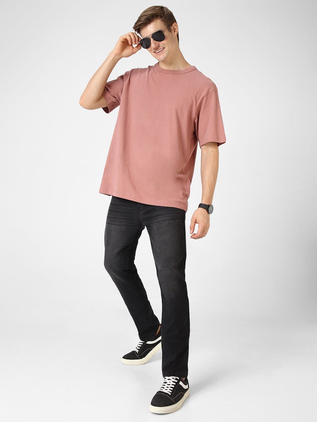 Men's Black Slim Fit Washed Jeans Stretchable