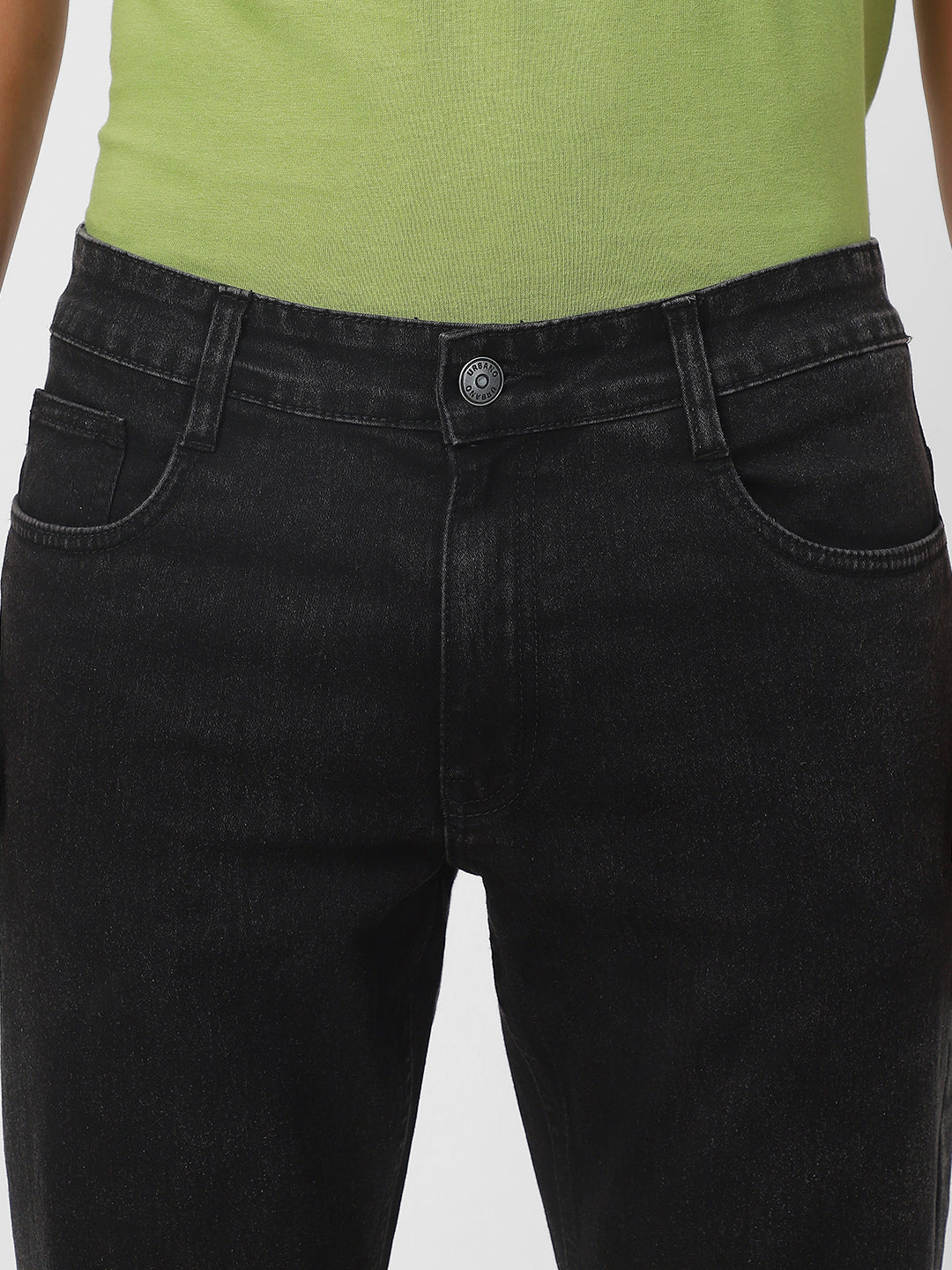 Men's Black Washed Bootcut Jeans Stretchable